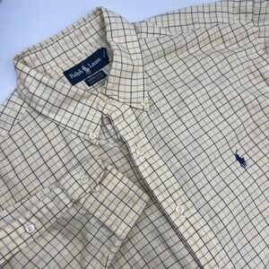 Ralph Lauren Men's Yellow Plaid Button Down Long Sleeve Shirt Size 16‎ 1/2-32/33